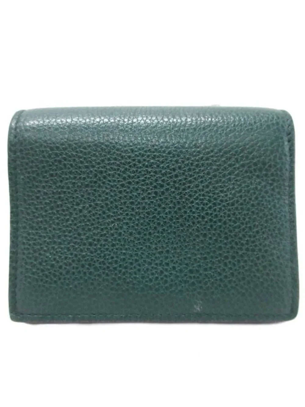 Gucci Zumi Interlocking GG Logo Bifold Wallet Folding Gold Green